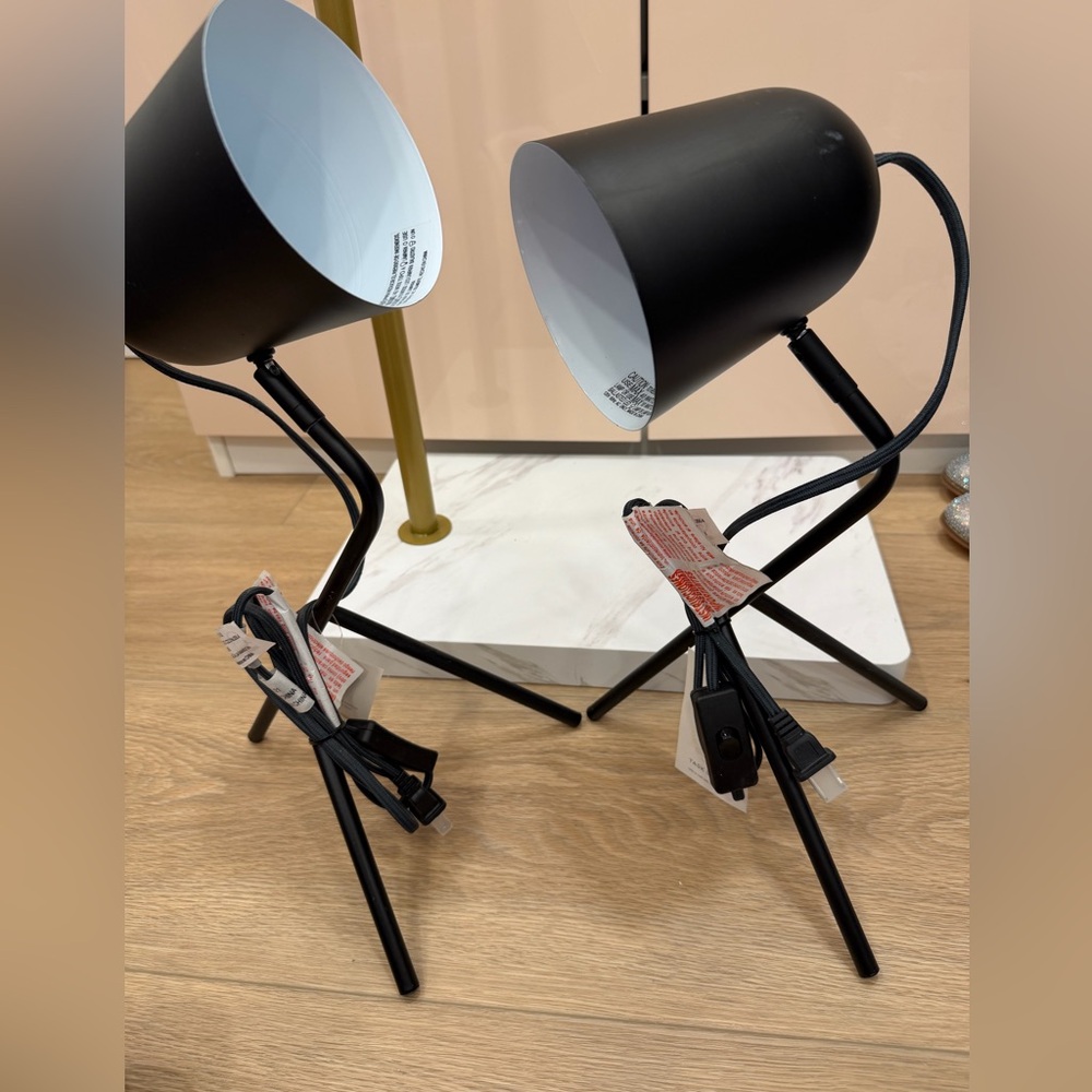 Project 62 Black Table Lamps, Pair